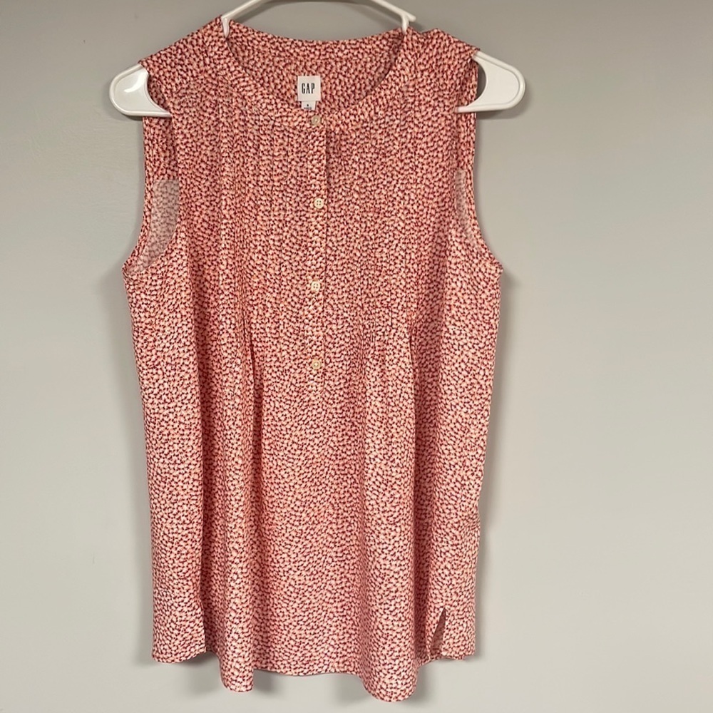 Womens' Gap colorful sleeveless Pintuck Blouse, S,
